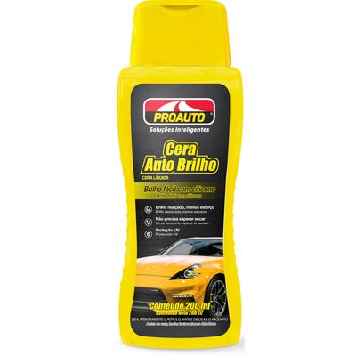 CERA LIQUIDA AUTO BRILHO C/CARNAUBA PROAUTO 200ML | COD FABR 386 08301.87