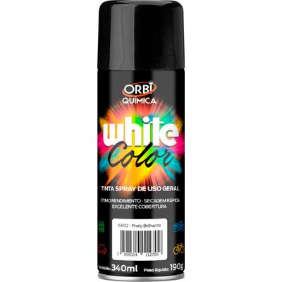 TINTA SPRAY WHITE COLOR PTO BRILHANTE 340ML/190G | COD FABR 18745 08301.65 TINTA SPRAY WHITE COLOR PTO BRILHANTE 340ML/190G | COD FABR 18745 08301.65