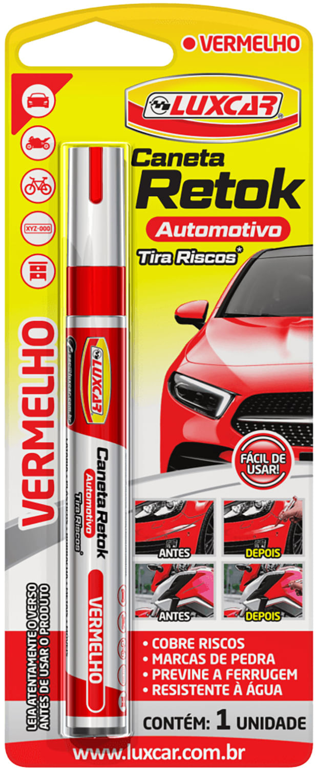 CANETA TIRA RISCOS RETOK AUTOMOTIVO VERMELHO | COD FABR 5094