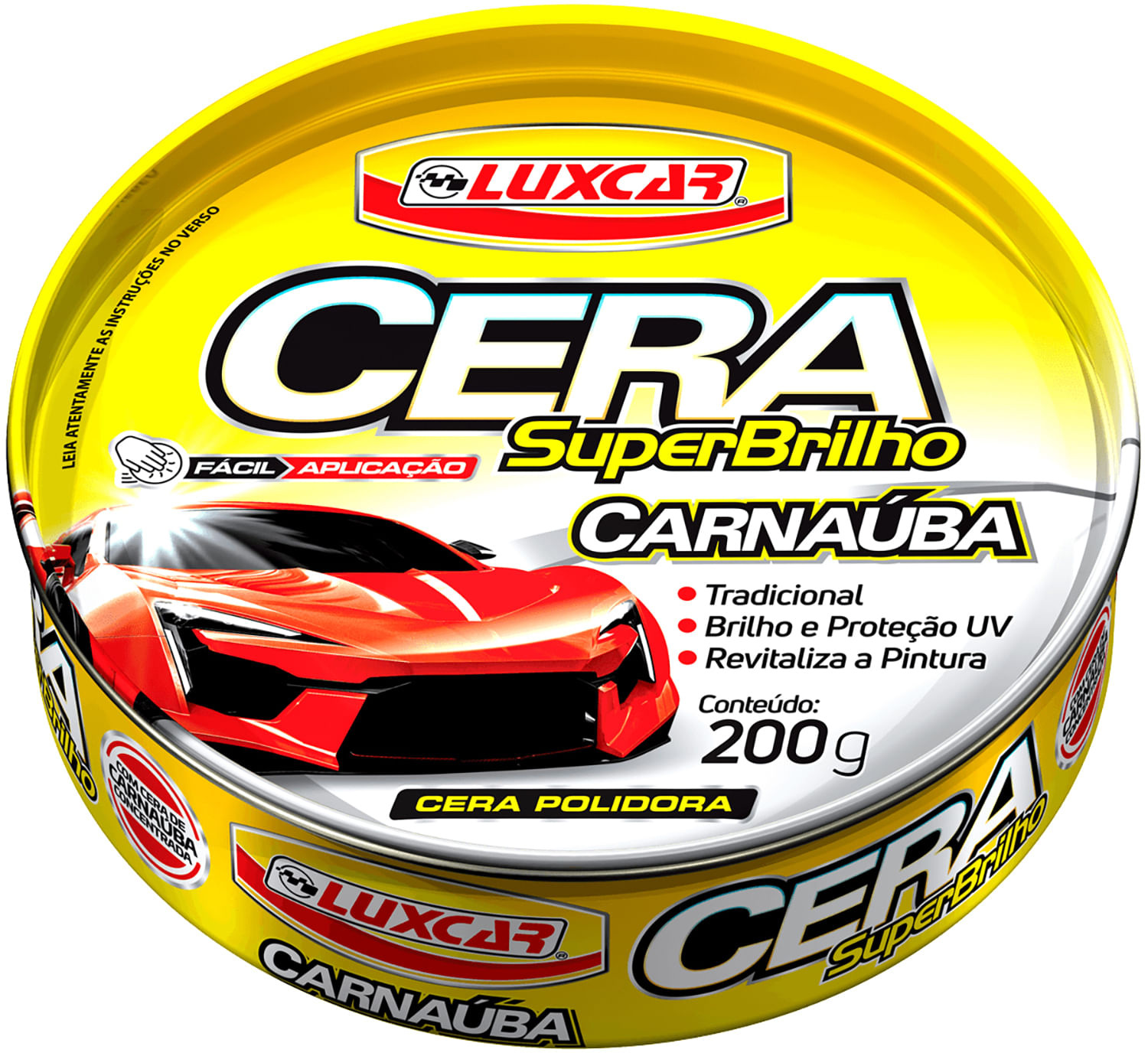 CERA AUTOMOTIVA CARNAUBA PASTA UV SUPER BRILHO 200G | COD FABR 4267