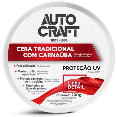 CERA AUTOMOTIVA CARNAUBA PASTA AUTOCRAFT 200G | COD FABR 1532 08301.88 CERA AUTOMOTIVA CARNAUBA PASTA AUTOCRAFT 200G | COD FABR 1532 08301.88