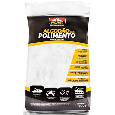 ALGODAO POLIMENTO PROAUTO 100G | COD FABR 2438 08500.14 ALGODAO POLIMENTO PROAUTO 100G | COD FABR 2438 08500.14