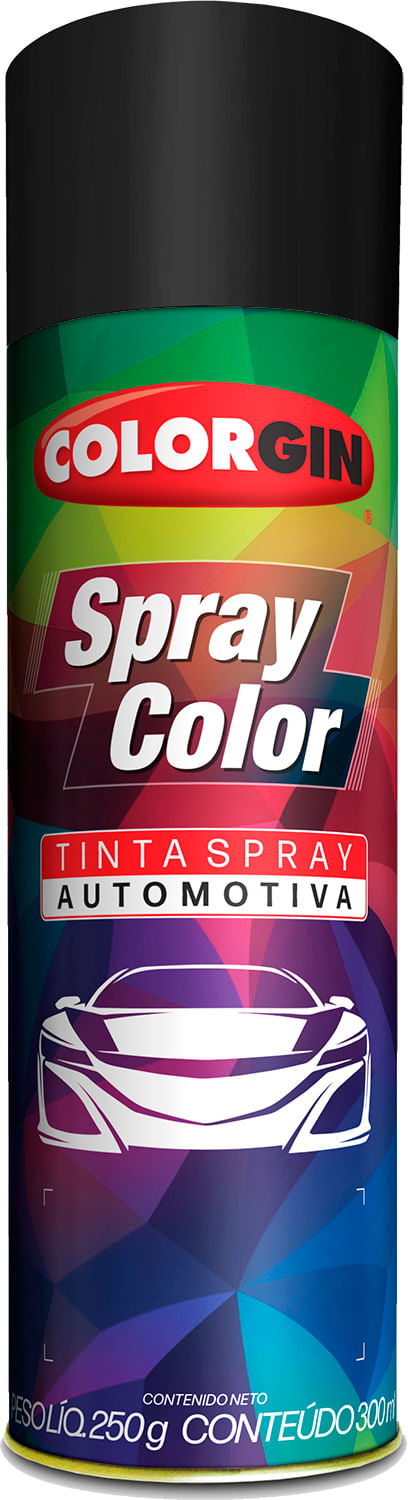 COLORGIN SPRAY AUTOMOTIVO PRETO FOSCO 300ML | COD FABR 51.10.00910-243
