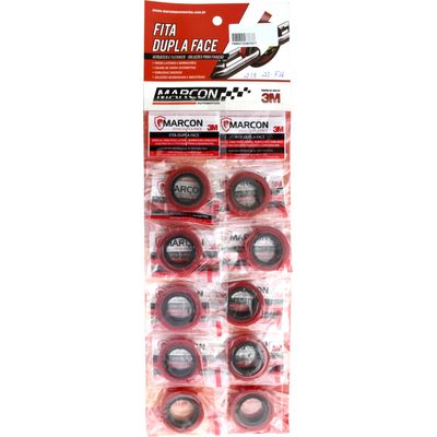 FITA DUPLA FACE 14,7MM 90CM 0,8MM BRANCA CART 10PCS | COD FABR 000801 03651.12