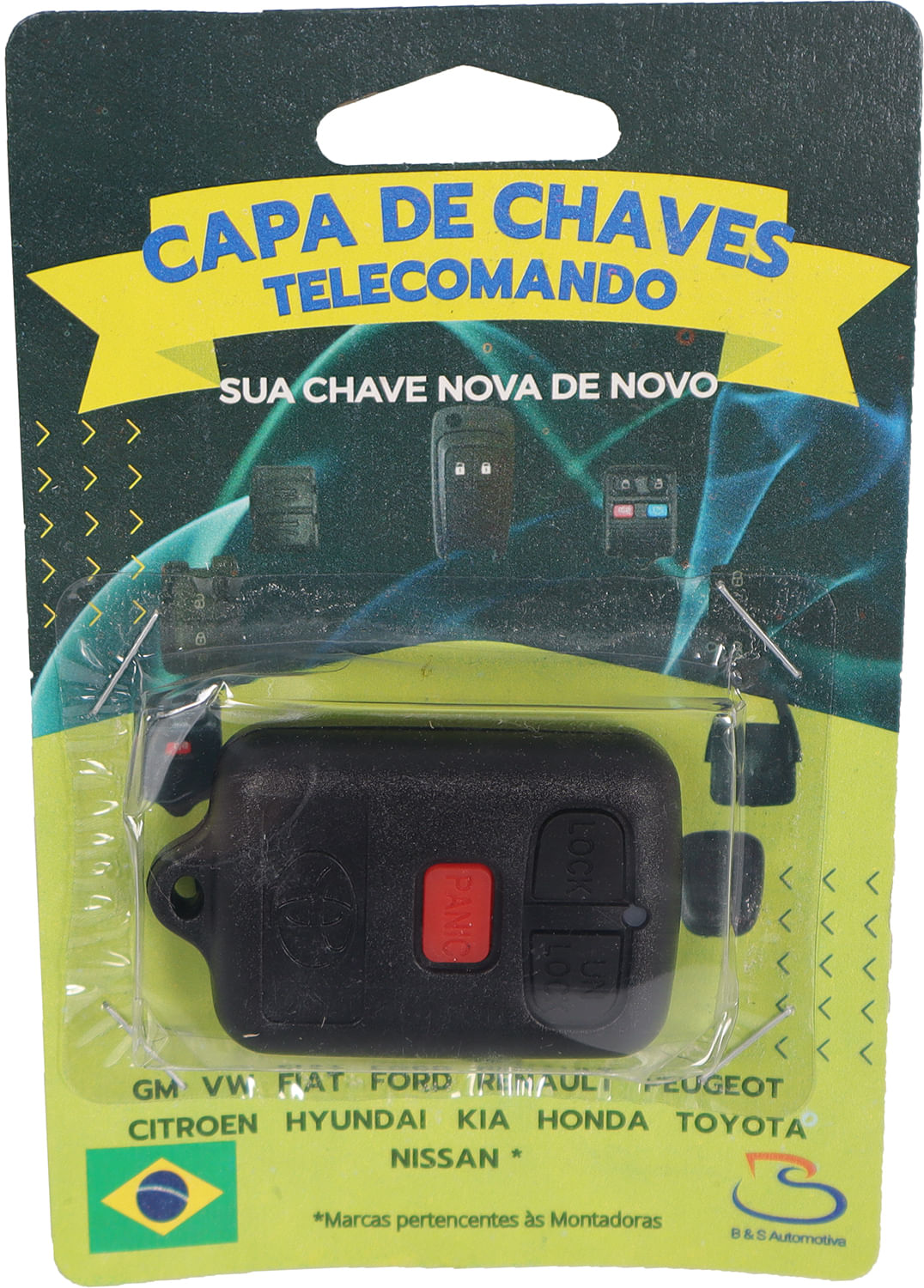 CAPA TELECOM COROLLA 04/10 3 BOTOES PTO | COD FABR 9019C